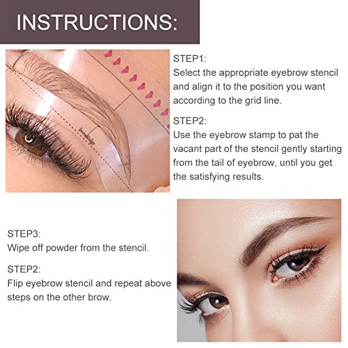 Eyebrow Stamp Kit - Perfectly Shaped Brows in Seconds | Easy DIY Eyebrow Stencil & Powder Set for Natural or Bold Looks | Great for Beginners, Travel, and Everyday Makeup