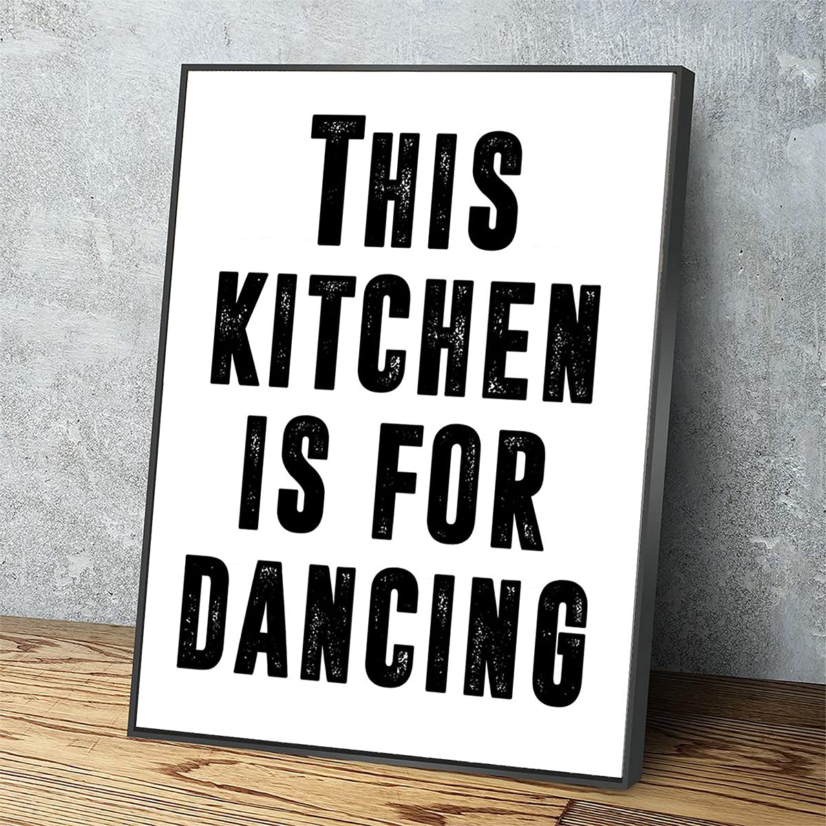 MUSAPILUX Canvas Wall Art - 'This Kitchen Is For Dancing' Modern Kitchen Print, Black Metal Framed Wall Decor for Home, Office & Apartment - Ready to Hang 18x12 Inch - Perfect for Kitchen Decor, Dining Room Art & Housewarming Gifts