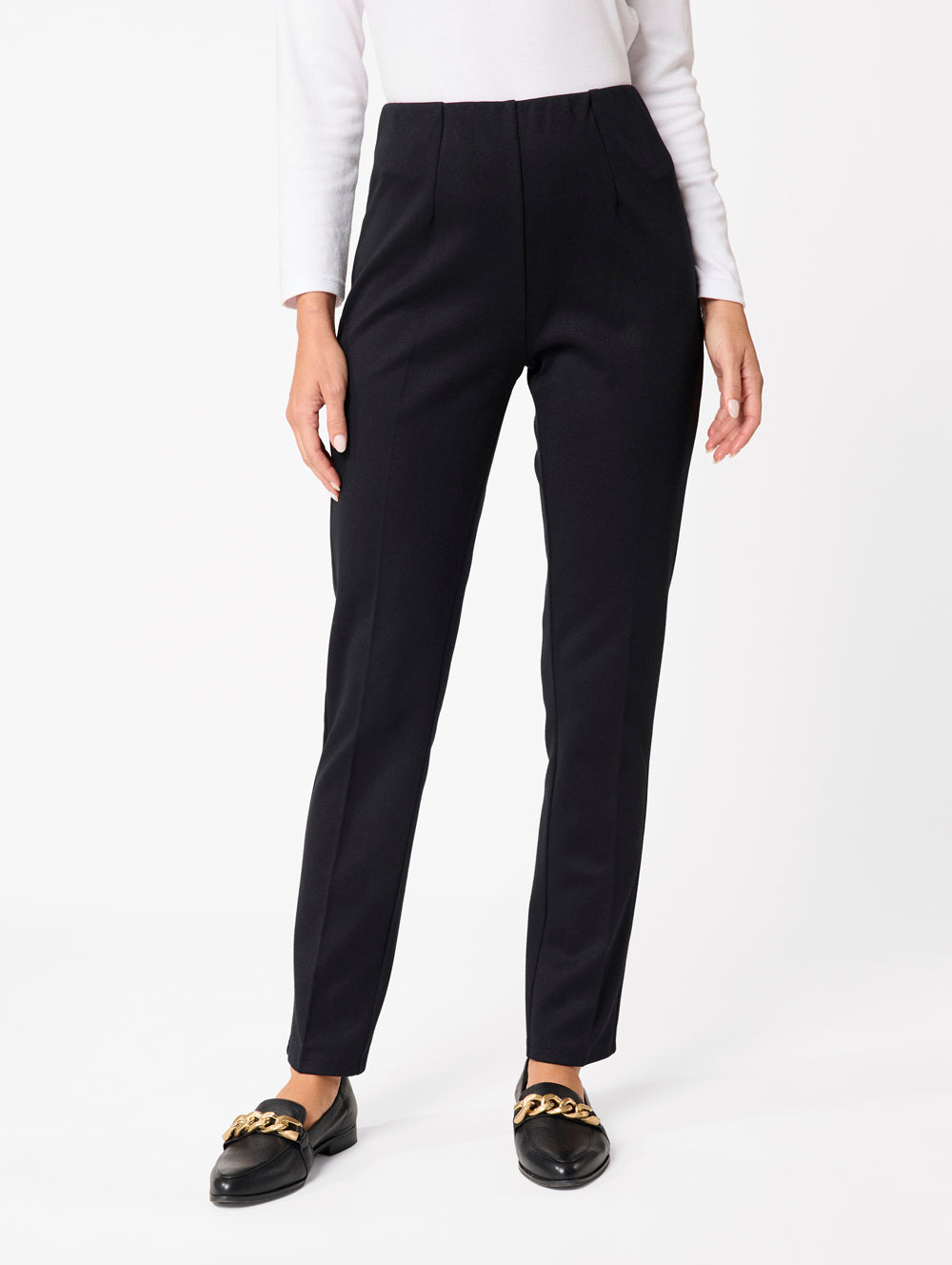 Rome Slim Leg Pant for Women - High Waisted Stretch Skinny Pants - Office Work & Casual Wear