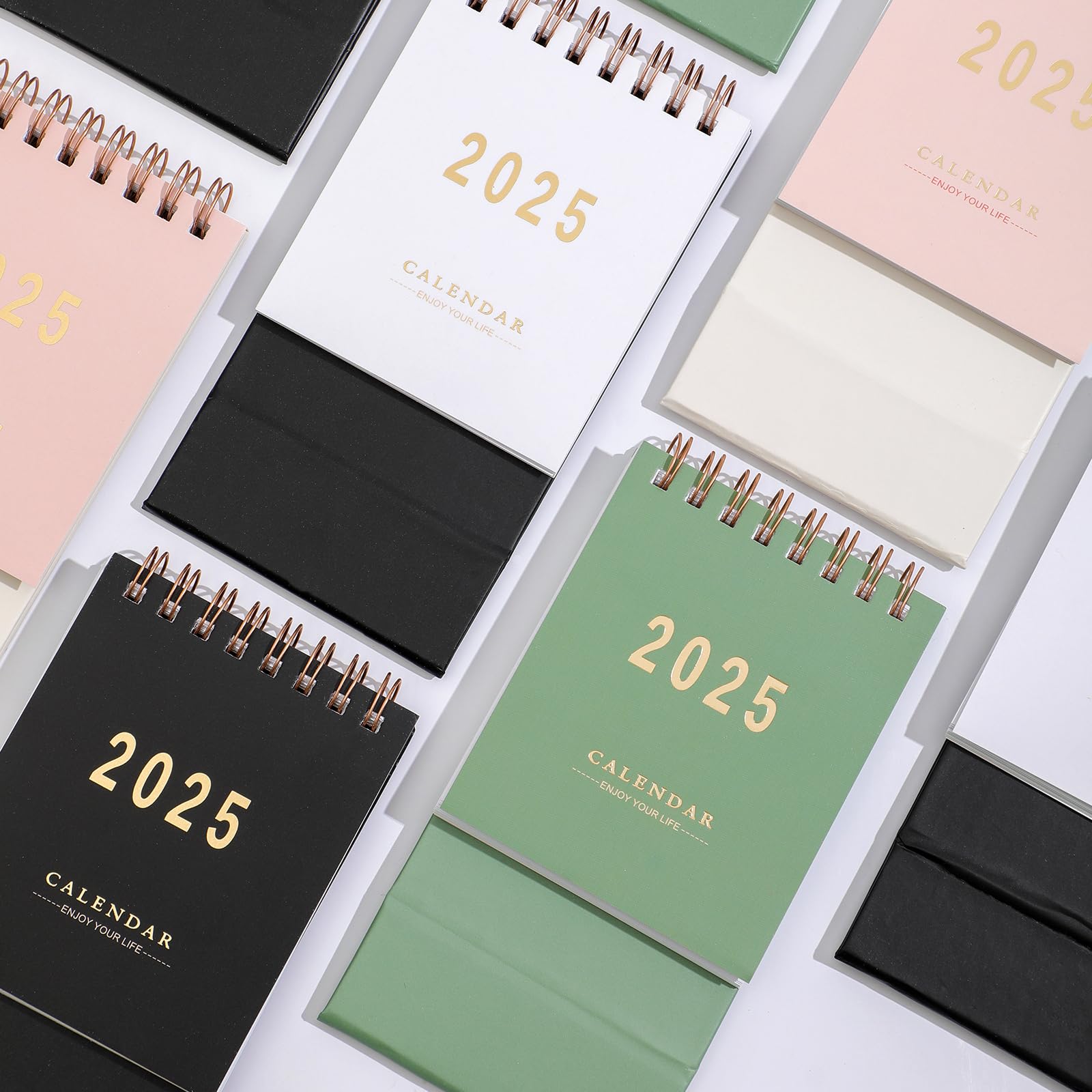 2025 Mini Desk Calendar - Standing Flip Monthly Desktop Planner with Thick Paper & Twin-Wire Binding - Home & Office Organization (Black) - Perfect for Work Desks, Study Tables & Gift Giving