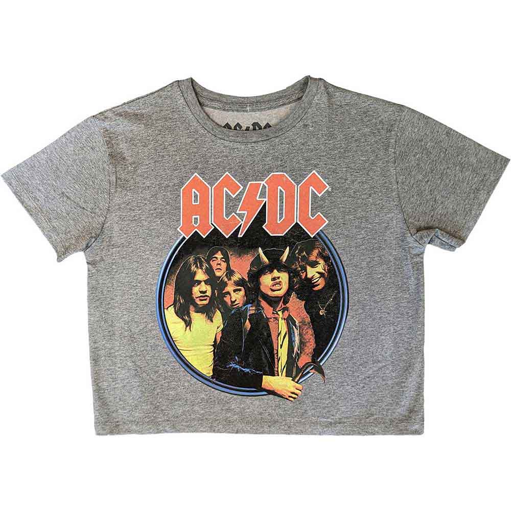 Highway To Hell AC/DC Women's Crop Top | Vintage Rock Band T-Shirt | Perfect for Concerts, Festivals & Casual Wear