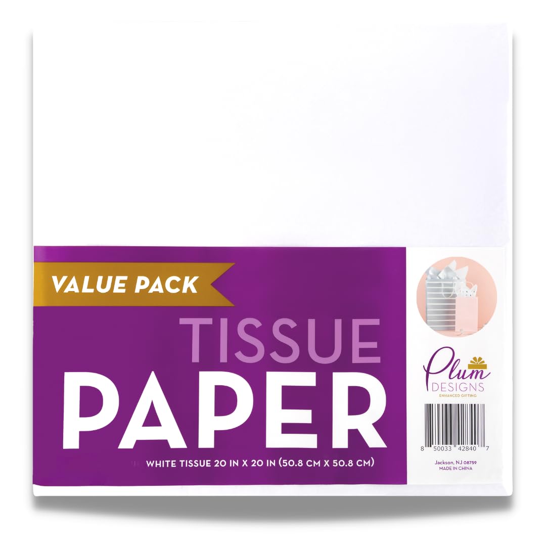 Premium White Tissue Paper for Gift Bags & Wrapping - 20
