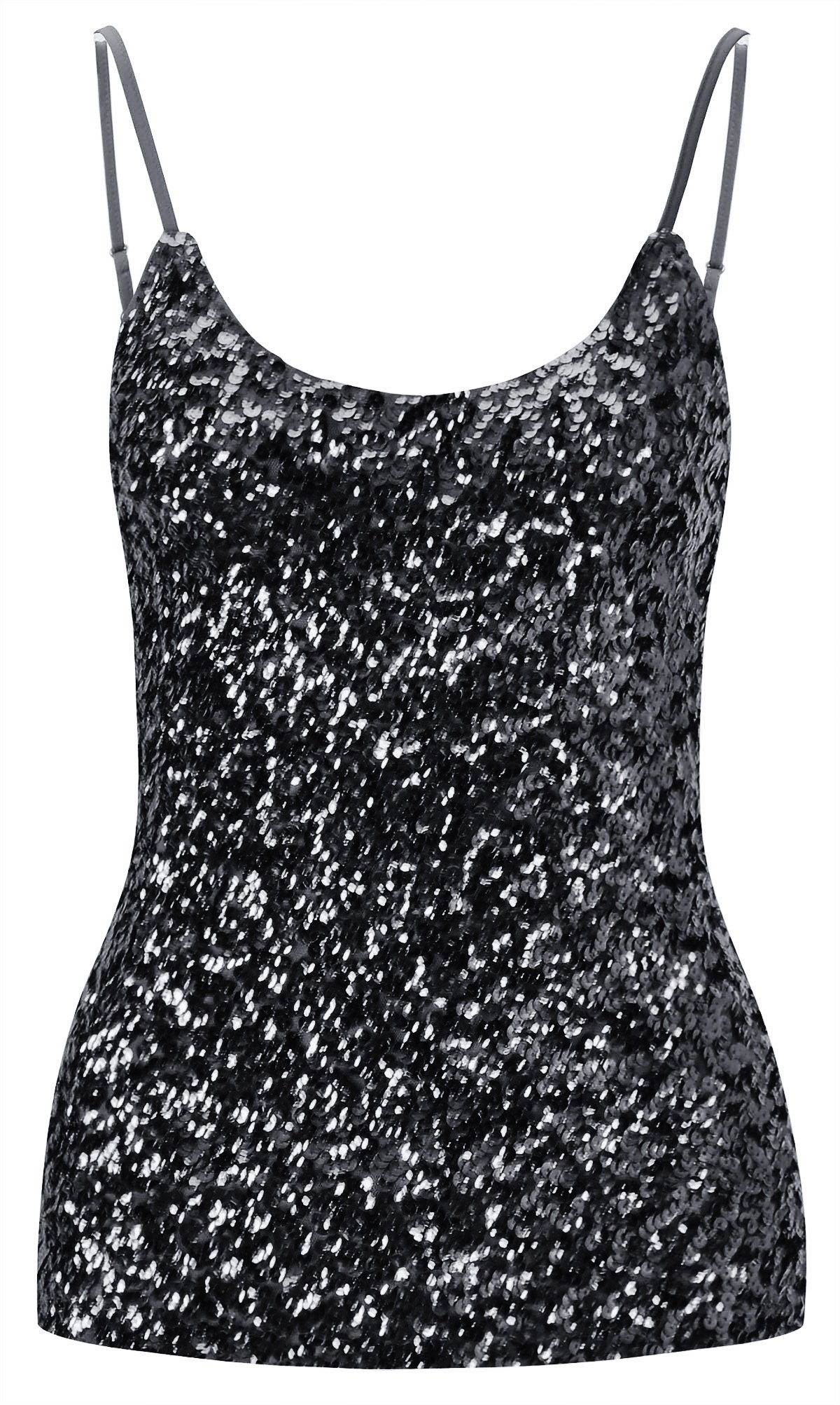 Sparkling Women's Sequins Summer Short Camisole Tank Tops - Sexy Party Wear & Beach Vacation Outfit for Women