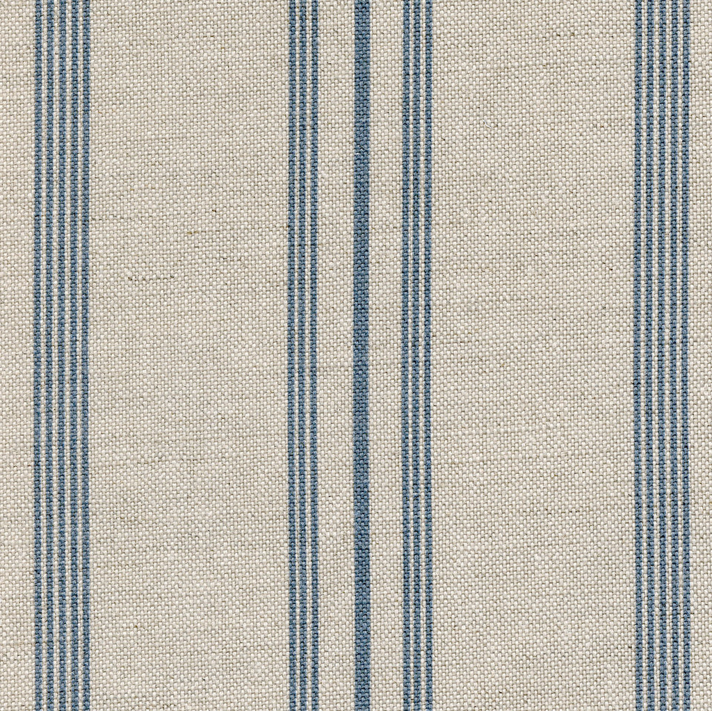 Premium Devon Stripe Linen Fabric - Villandry Blue | Soft & Durable for Upholstery, Curtains & Home Decor