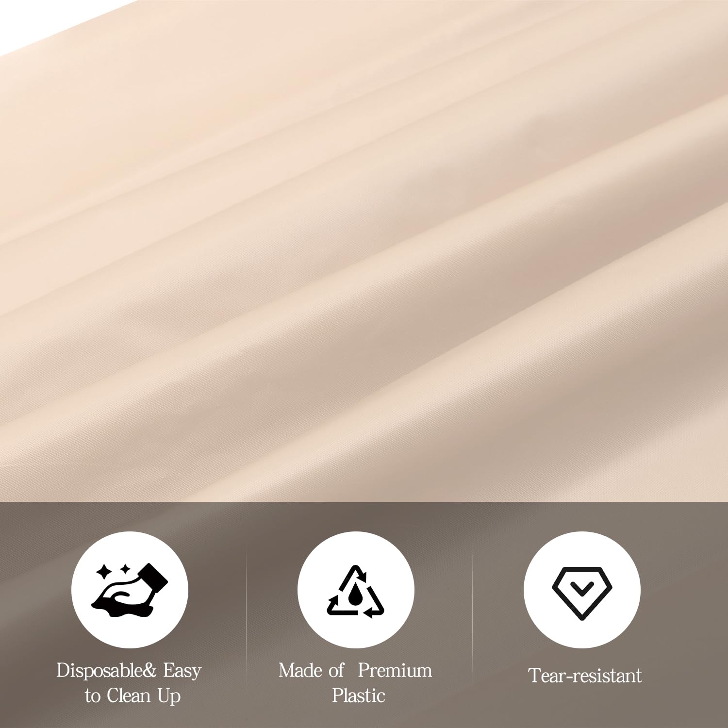 6 Pack Ivory Plastic Tablecloth 54