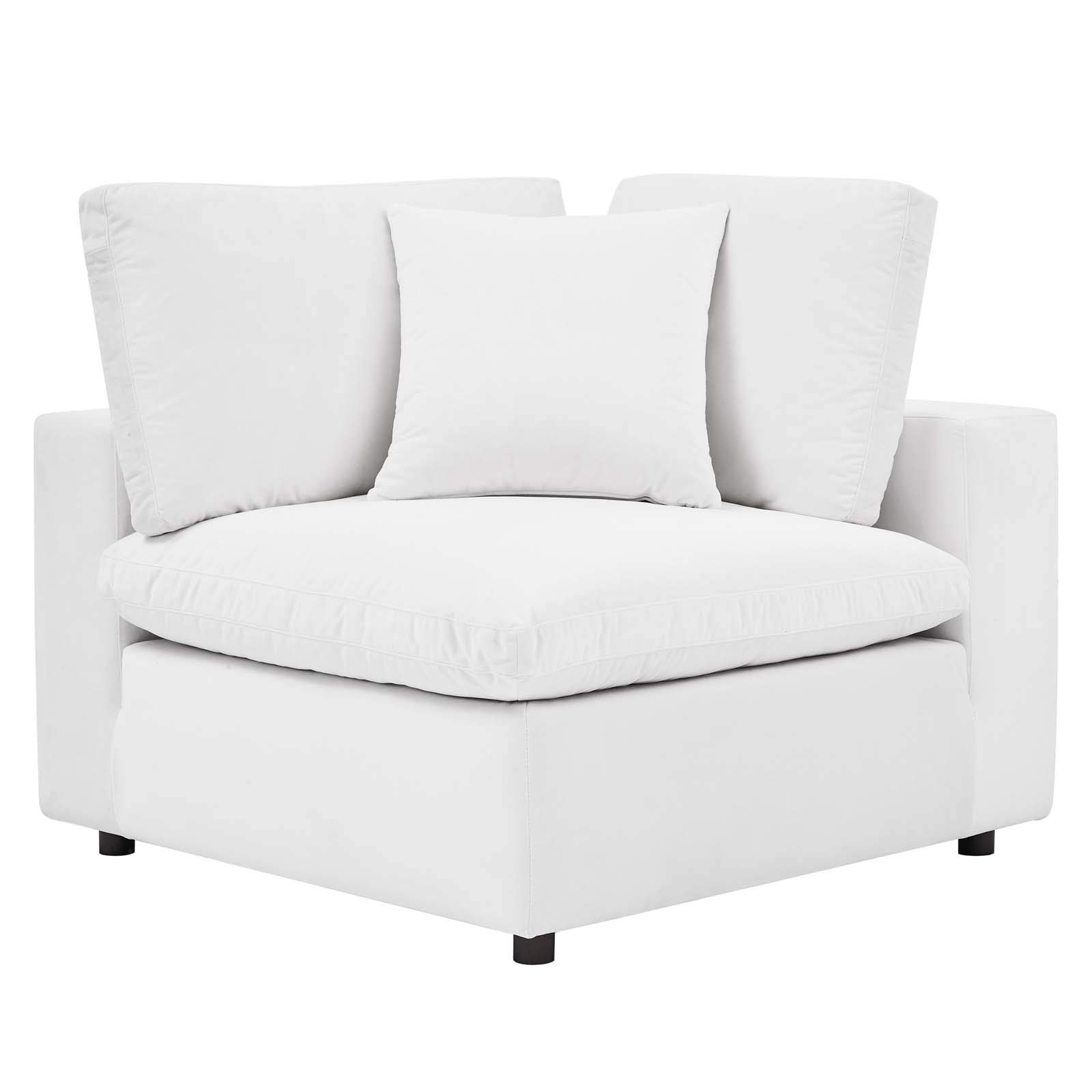 Modway Commix 5-Piece Sectional Sofa Set - Down-Filled Overstuffed Performance Velvet Couch for Living Room, Lounge & Home Theater Comfort