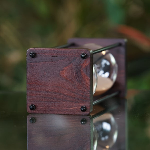 Elegant Wood Square Hourglass Kit with Gold Accents - Perfect for Home Decor, Office Desk, and Meditation Timer