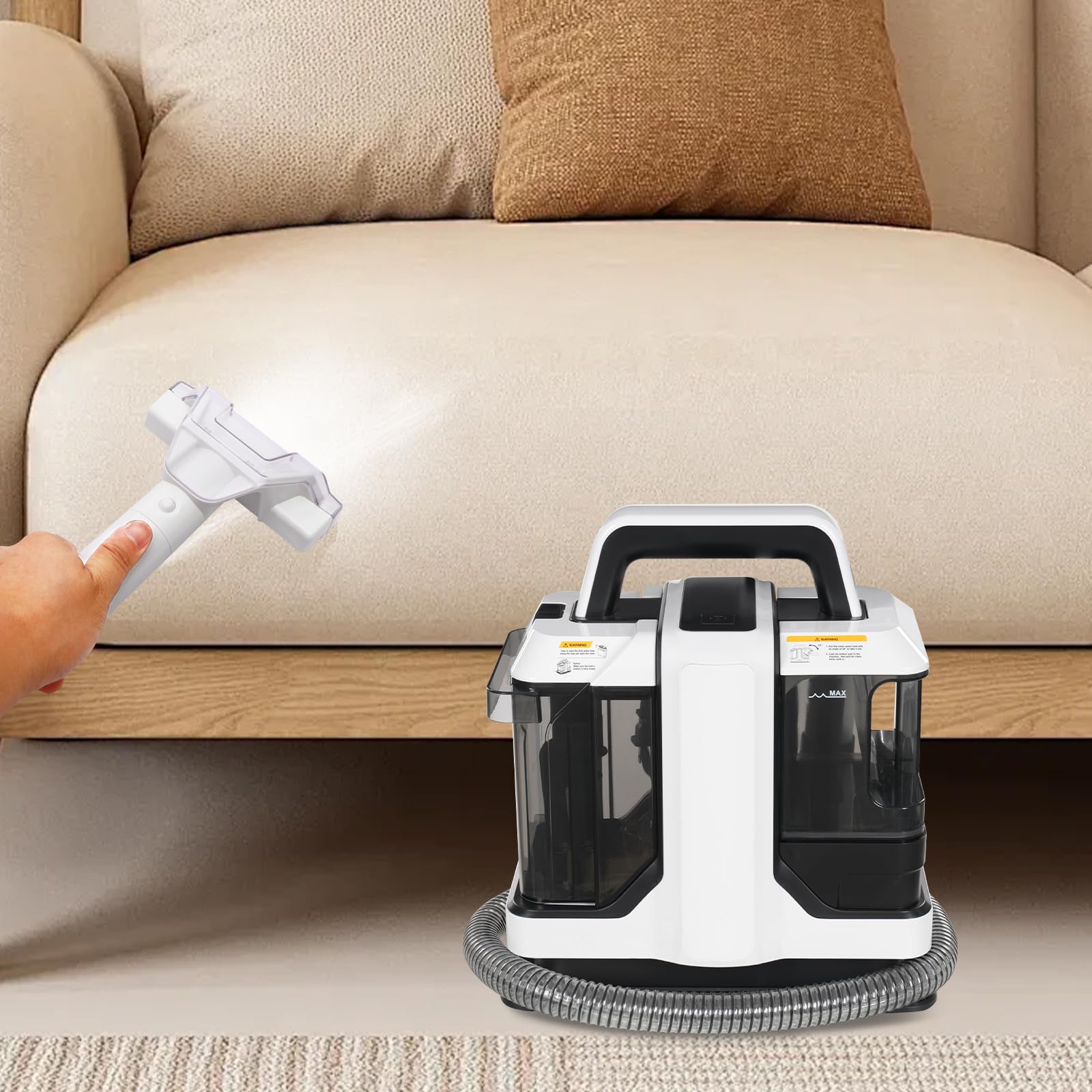 Commercial Carpet Cleaner Machine - 110V Portable Deep Cleaner for Pet Stains, Sofa, Rug, Mattress & Car Seat | Handheld Upholstery & Curtain Cleaner for Home & Office Use