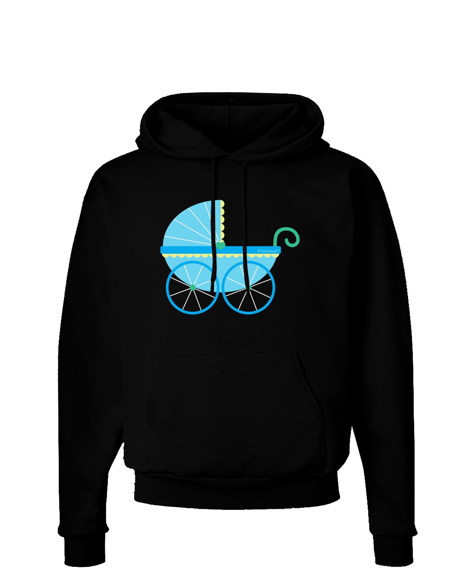 TooLoud Baby Boy Carriage Dark Hoodie Sweatshirt - Soft Cotton Pullover for Toddlers | Perfect for Stroller Rides, Playdates & Cool Weather