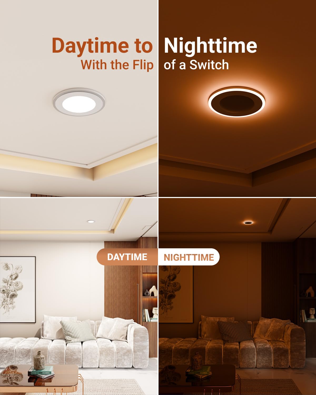 Sunco 24 Pack 6 Inch LED Recessed Ceiling Lights - 1200 Lumens, Dimmable, Selectable CCT (2700K-6000K), Flat Panel with Nightlight, 13W UL Listed - Perfect for Living Rooms, Kitchens, and Bedrooms