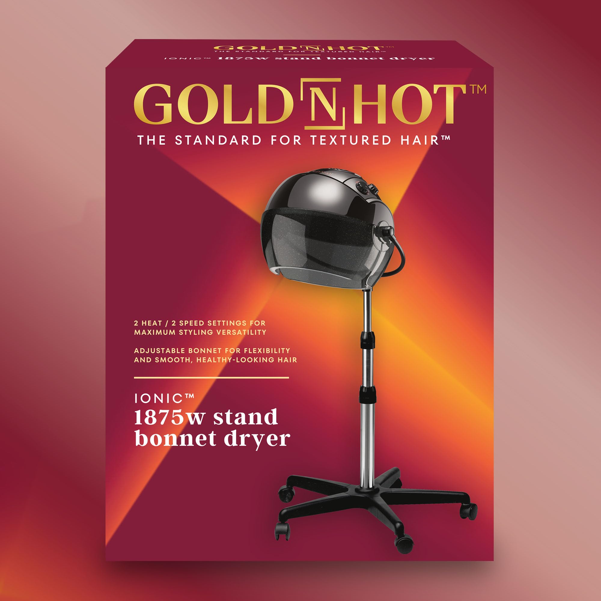 GOLD N HOT Ionic Stand Bonnet Hair Dryer for Salon & Home Use - Professional Hair Care & Styling Tool