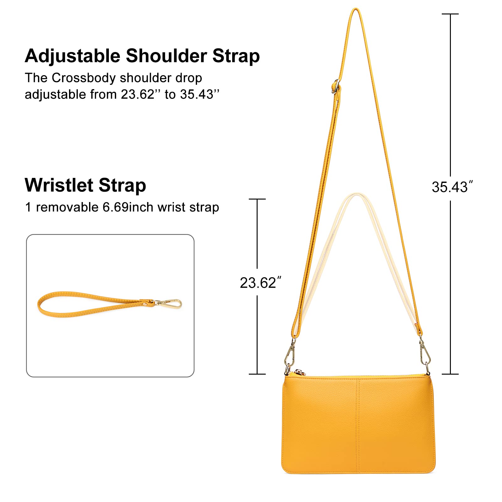 SENDEFN Genuine Leather Wristlet Clutch - Small Crossbody Shoulder Bag for Women with RFID Card Slots | Perfect for Everyday Use, Travel & Shopping