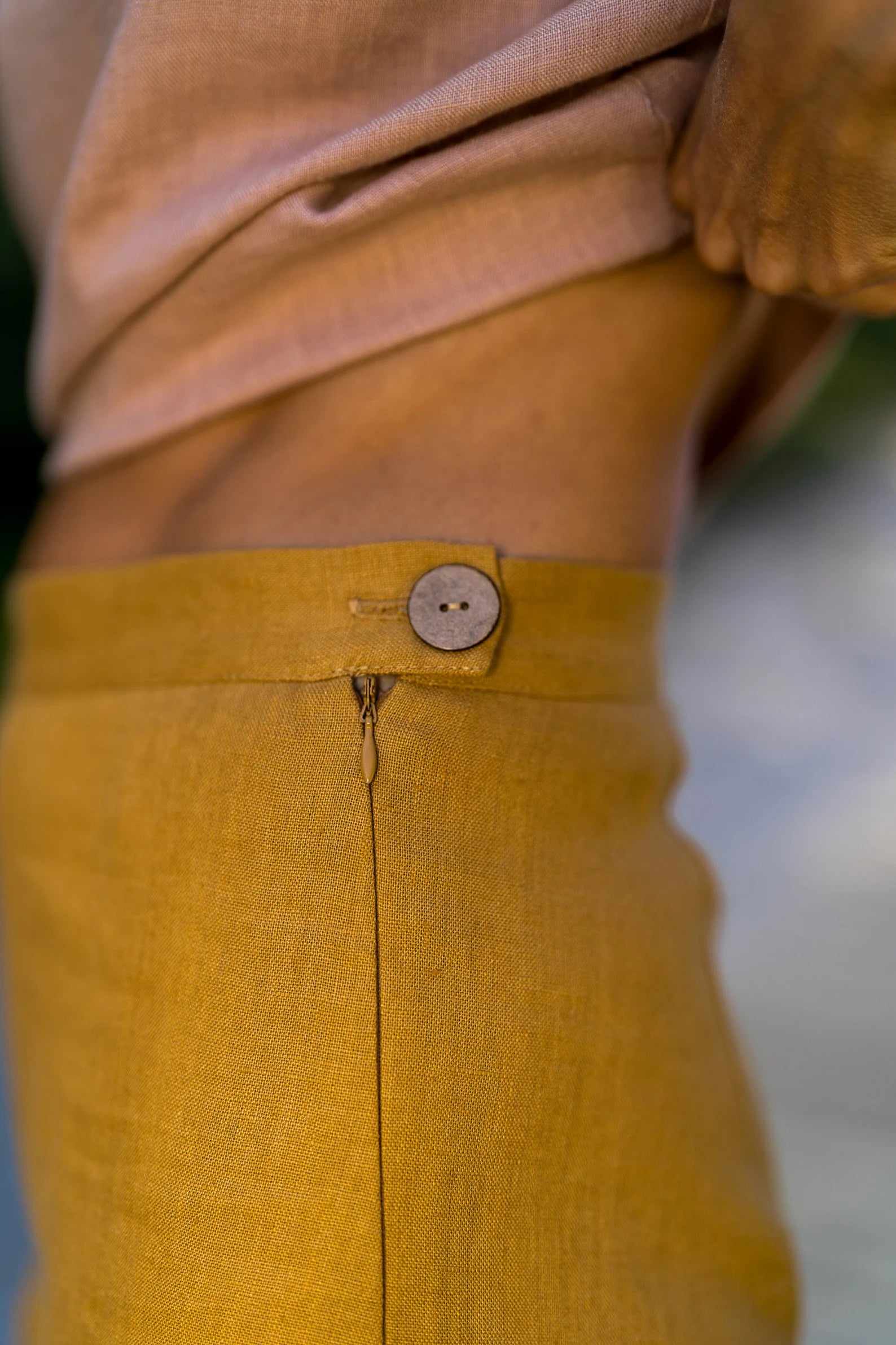 KLARA Linen Palazzo Pants for Women - Comfortable Wide Leg Trousers in Amber Yellow | Perfect for Summer, Beach, and Casual Wear