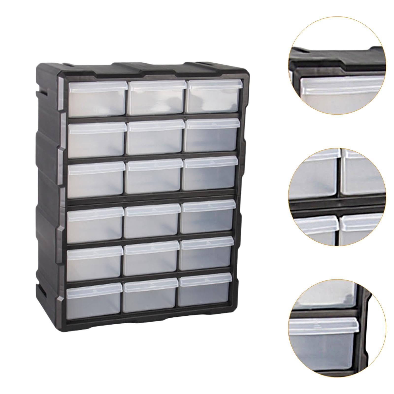 18-Drawer Professional Wall Mount Tool Chest - Multifunctional Craft Cabinet & Bead Storage Organizer for DIY, Jewelry Making, and Workshop Tools - Perfect for Home, Garage, and Office Organization