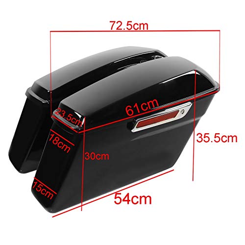 Harley Davidson Touring Model Saddlebags (2014-2023) - Heavy Duty Black Hard Motorcycle Luggage for Road Trips & Long Distance Travel