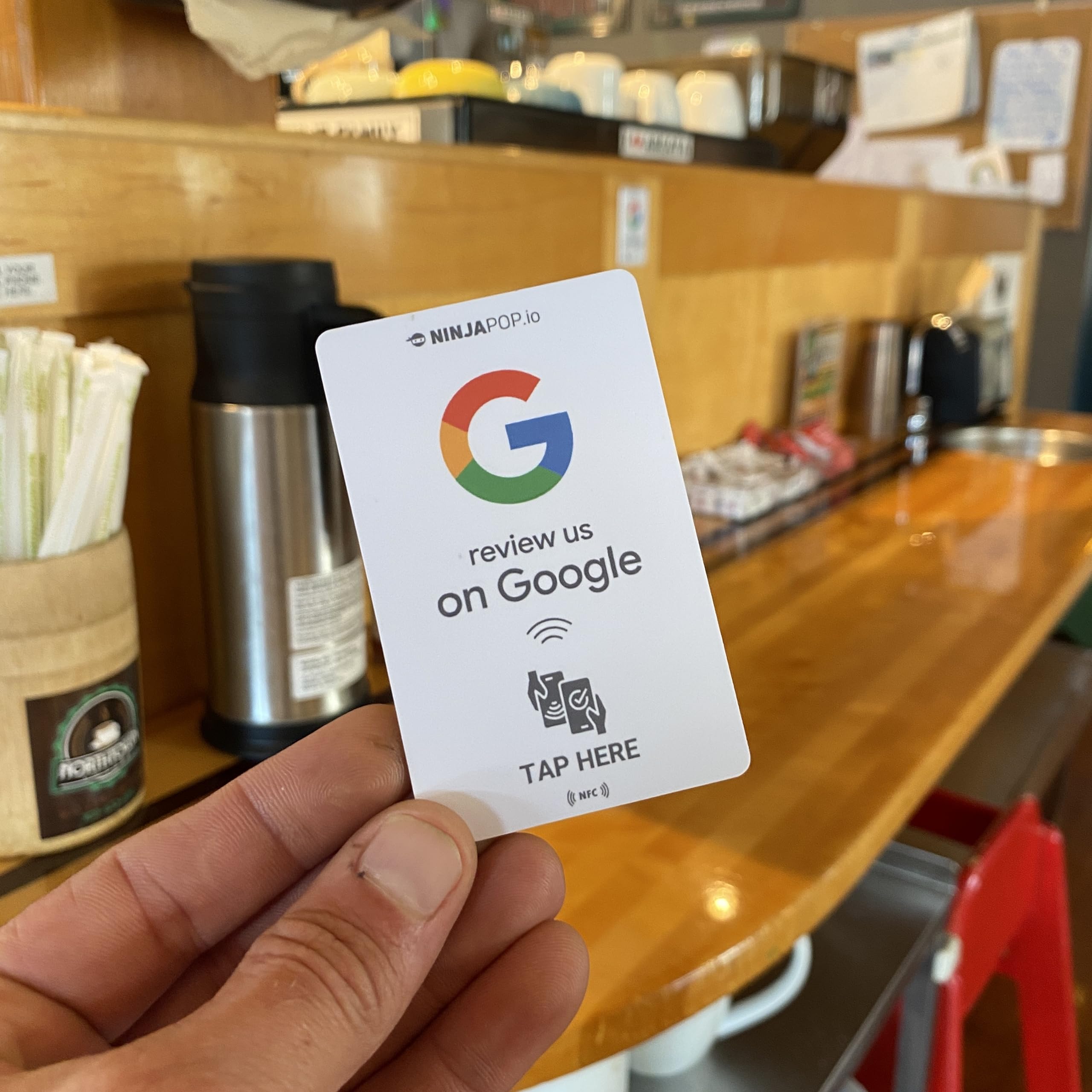 10 Pack Ninja Pop NFC Review Cards - Share Your Google Review Link Easily - Perfect for Businesses, Restaurants & Retail Stores to Boost Online Reviews