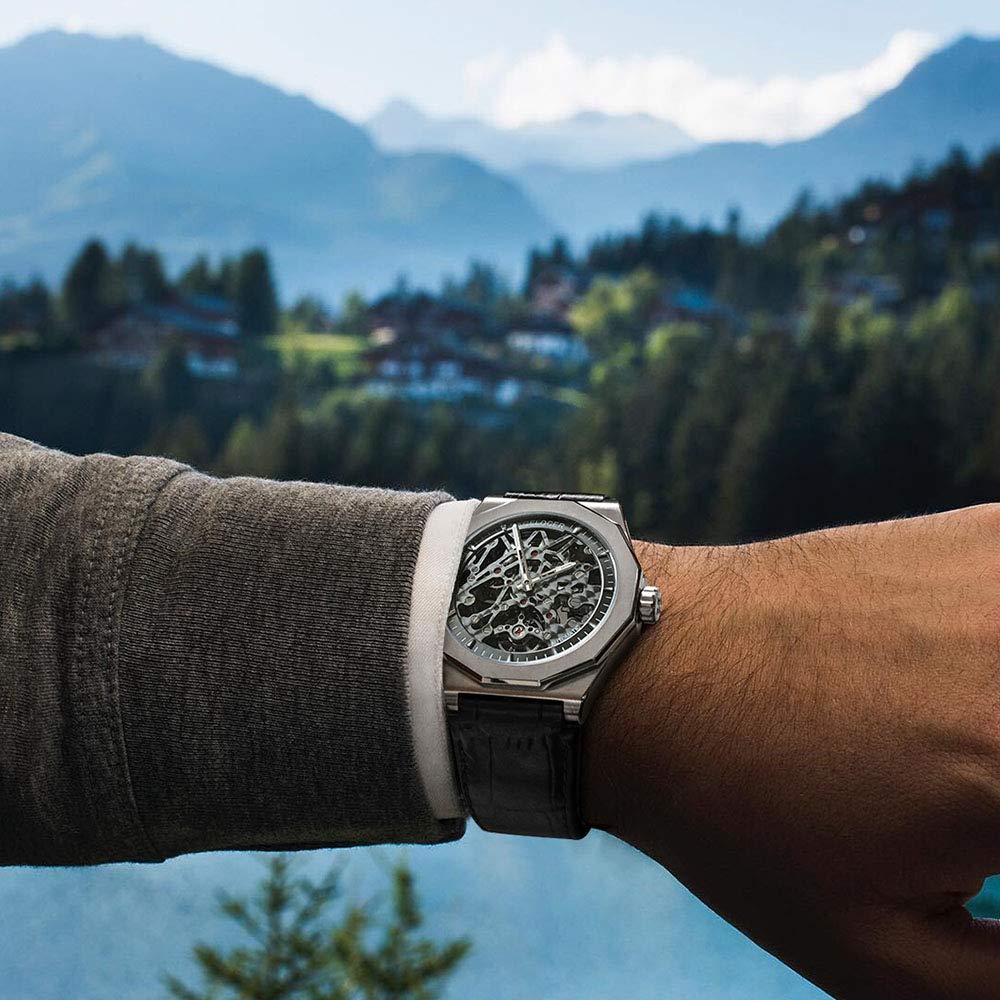 AGELOCER Men's Skeleton Automatic Diver Watch with Luminous Hands & Power Reserve - 6001A1 - Perfect for Scuba Diving, Water Sports & Everyday Wear