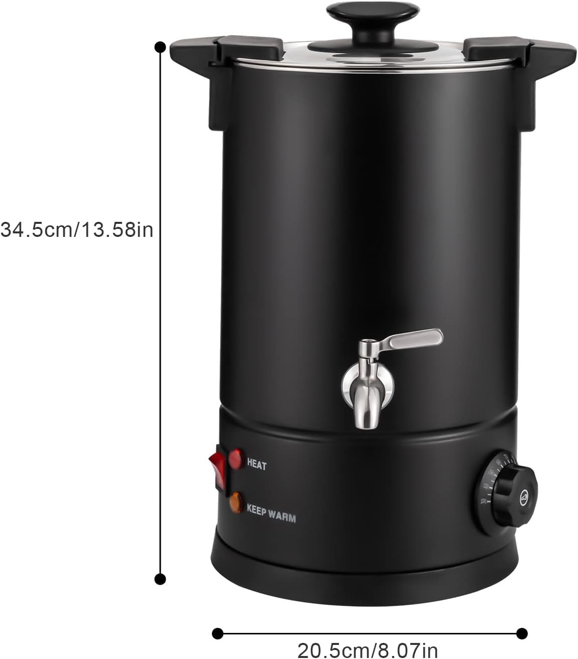 8L Commercial Coffee Urn with Constant Temperature - Stainless Steel Hot Beverage Dispenser & Percolator Coffee Maker, Double-Wall Insulation for Catering, Restaurants, Offices & Events