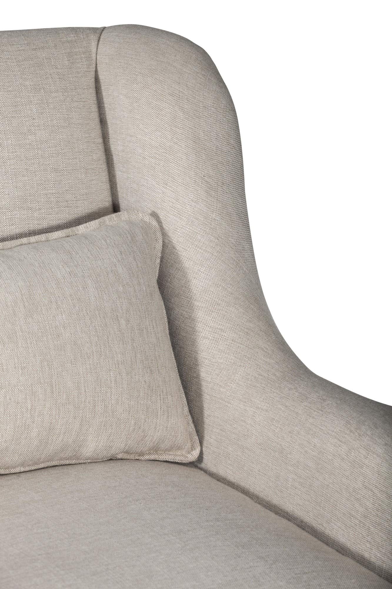 Modern Farmhouse Wingback Sofa - Beige Linen Loveseat for Living Room Decor