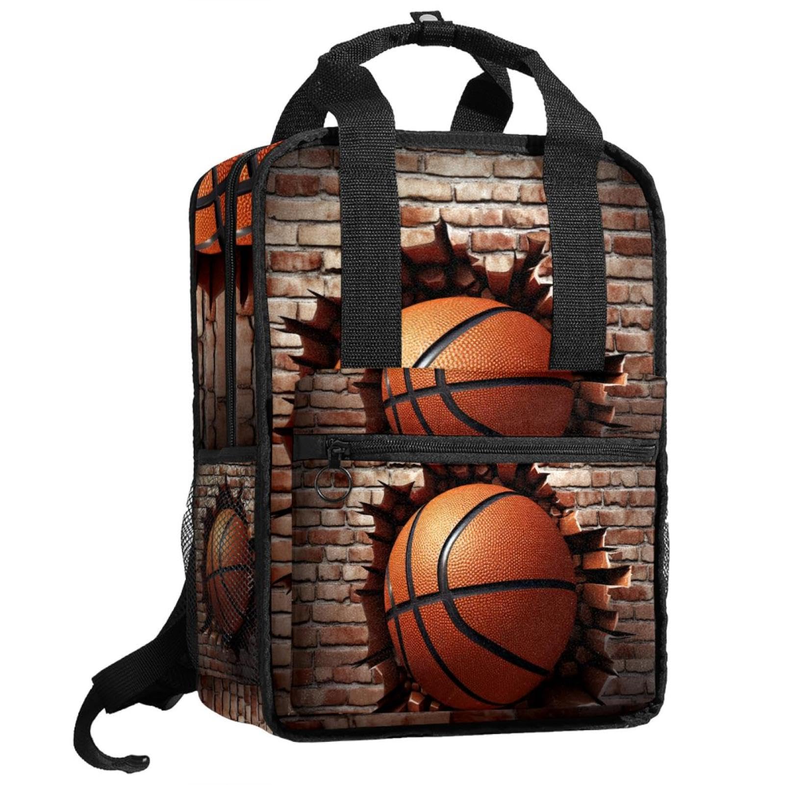 Durable Travel & Work Backpack with Basketball Wall Texture - Perfect for Commuting, Gym, and Outdoor Adventures