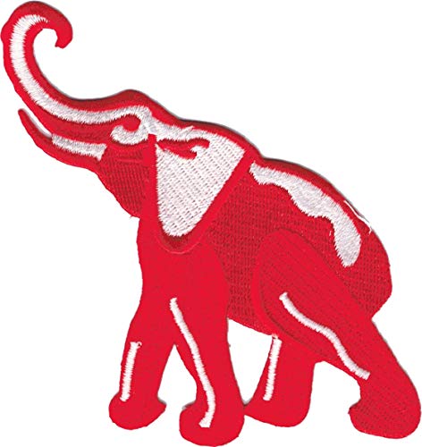 Delta Sigma Theta Elephant Iron-On Patch - Red 4 Inch Tall - Sorority Apparel Accessory for Jackets, Bags & Greek Letter Gear