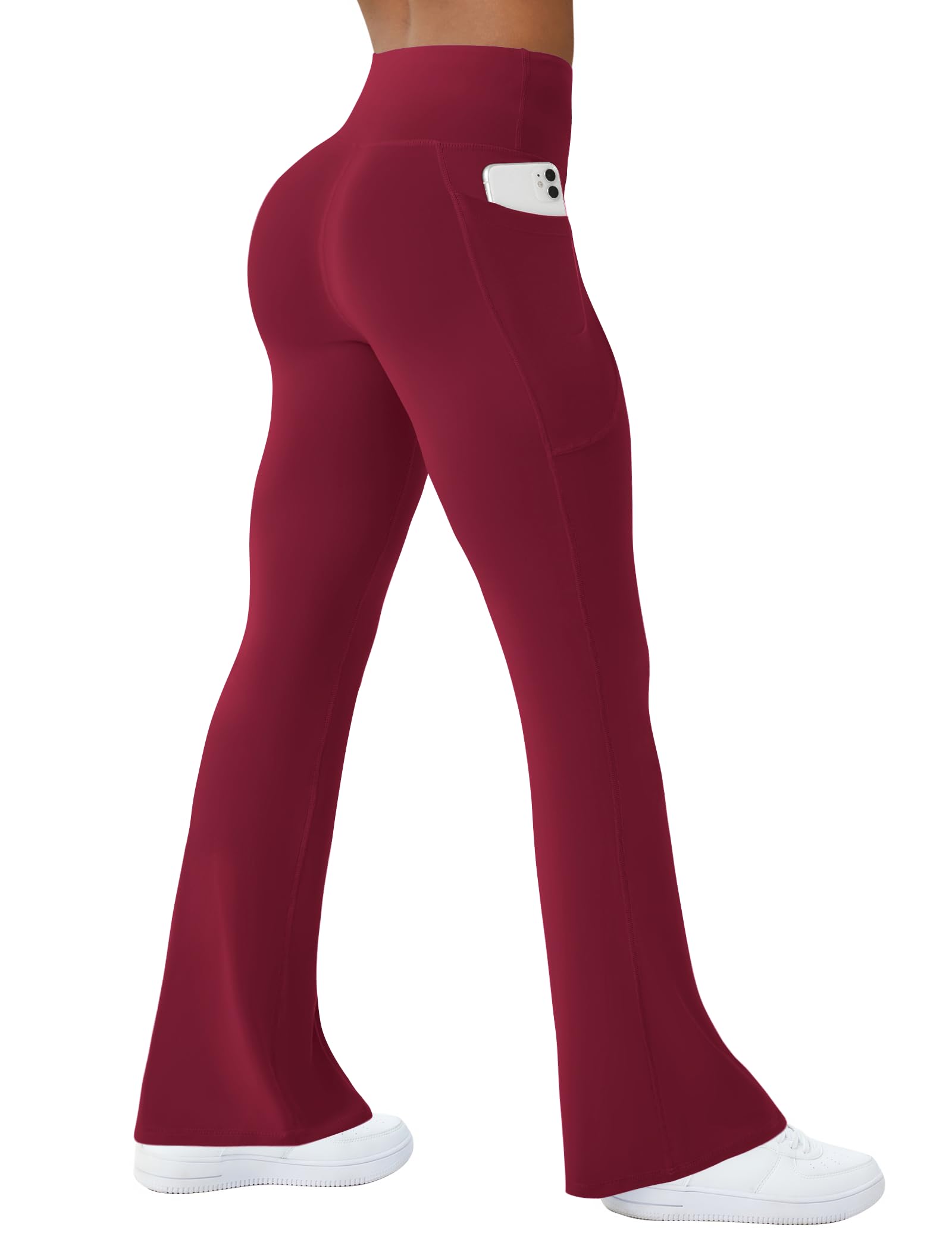 Women's High Waisted Flare Yoga Pants with Pockets - Bootcut Bell Bottom Leggings for Yoga, Workout & Casual Wear | Seamless Comfort Stretchy Work Pants