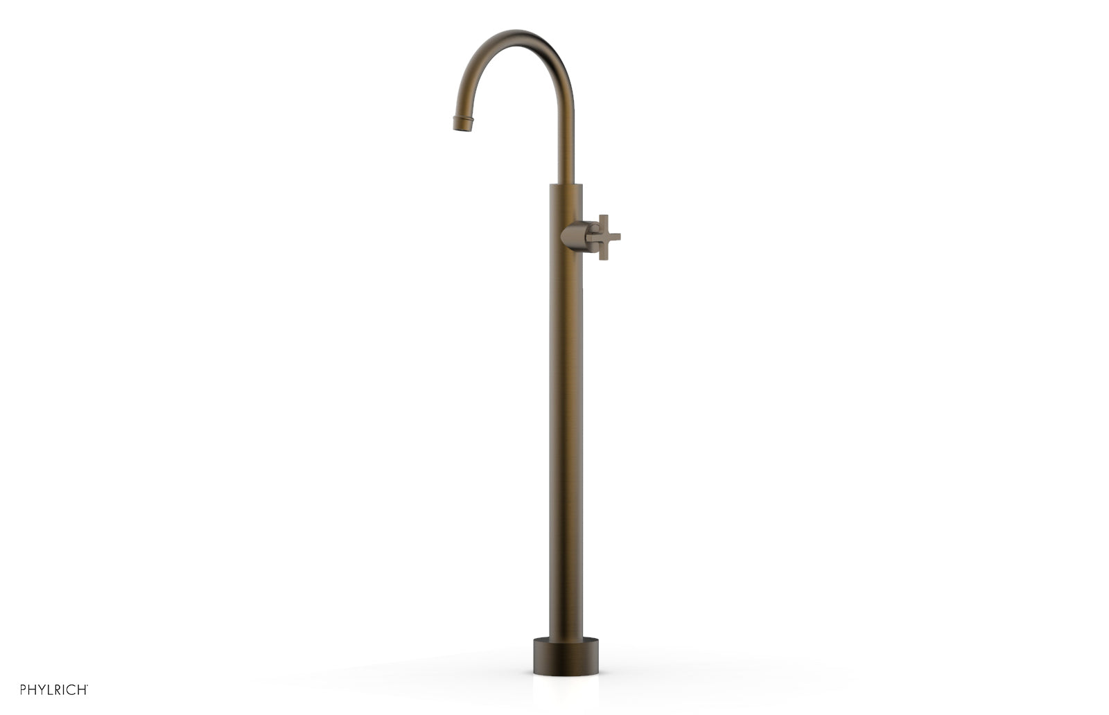 HEX MODERN Tall Floor Mount Tub Filler with Cross Handle 5014602 - Modern Bathroom Faucet for Freestanding Tubs, Perfect for Luxury Spa and Home Renovation