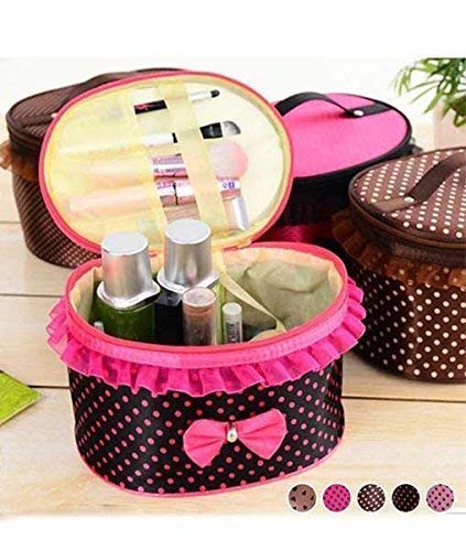 MBUYS Mall Bow Storage Bag - Waterproof Cosmetic Organizer & Toiletry Travel Bag for Women, Portable Makeup Case Pouch with Bow Tie Design (1pc) - Perfect for Travel, Gym, and Daily Makeup Storage