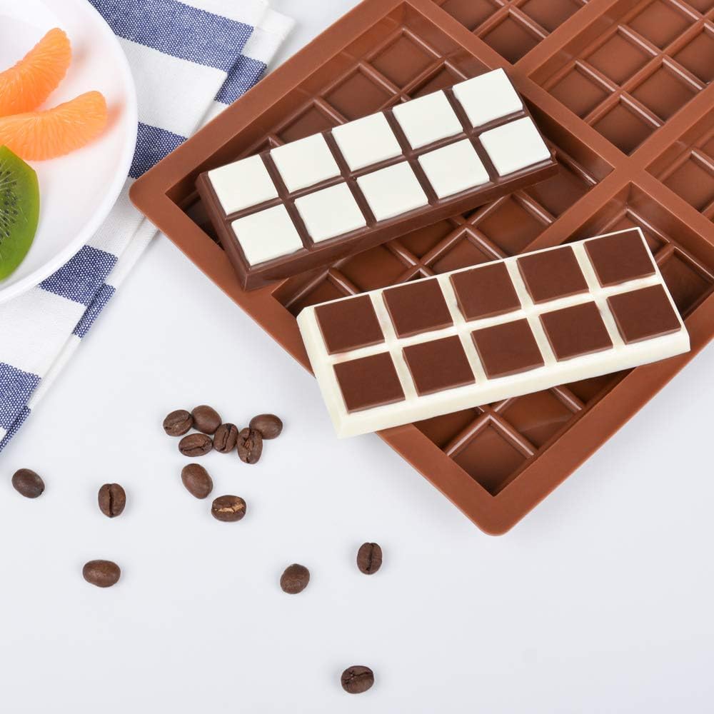 Premium Silicone Chocolate Molds Set - 60-Cell Non-Stick Break Apart Candy Molds for Baking, Energy Bars & Homemade Chocolates | Food Grade, BPA-Free | Perfect for Valentine's Day Gifts, Birthday Parties & DIY Dessert Making