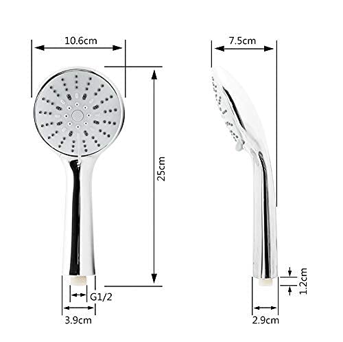 5-Mode Wall Mounted Rainfall Shower Head - ABS Chrome Finish Water Saving Shower Nozzle with Adjustable Spray Patterns | Perfect for Bathroom Renovation, Spa-Like Experience & Water Conservation