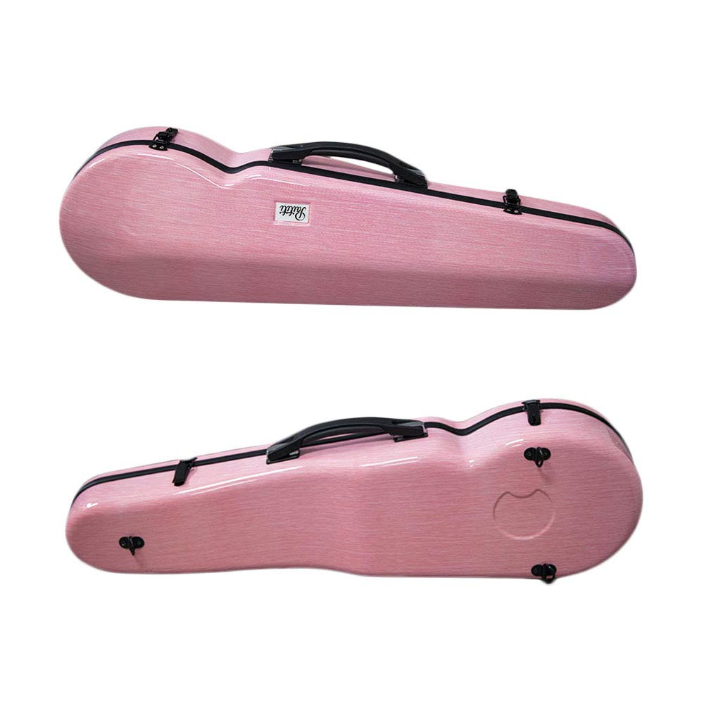 PAITITI Full Size Violin Case - Durable Super Light Fiberglass with Hygrometer & Backpack Straps (Pink) | Perfect for Travel, School & Professional Musicians