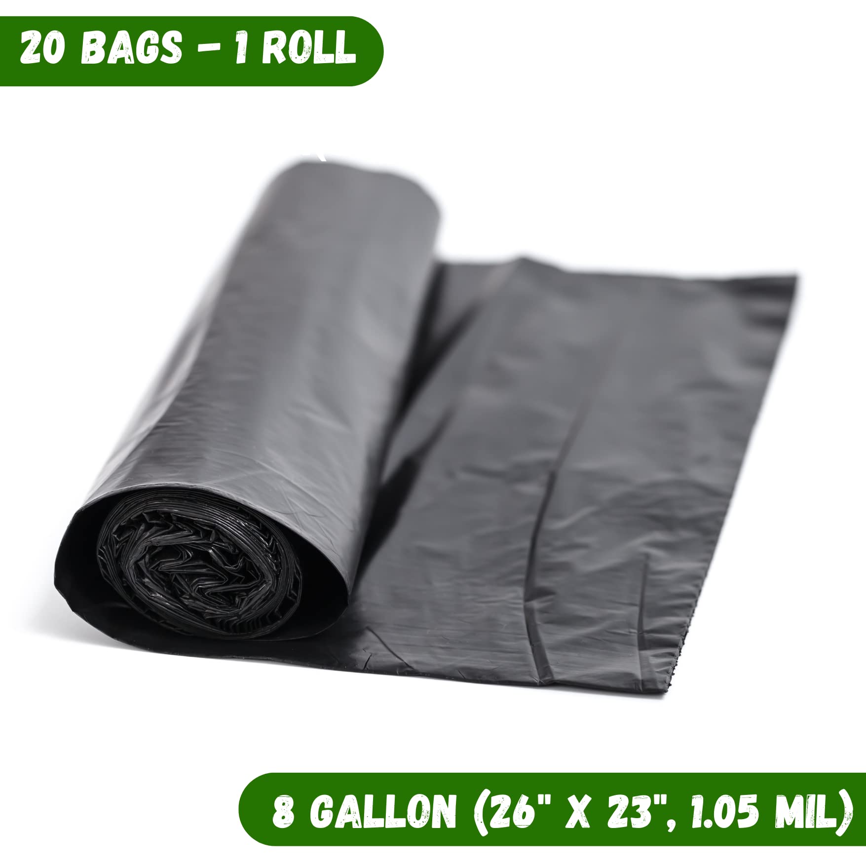 Portable Camping Toilet Waste Bags - 60 Bags (3 Rolls) 8 Gallon Black Can Liners for Travel, Hiking & Outdoor Adventures - Ideal for RV Trips, Emergency Preparedness & Off-Grid Living