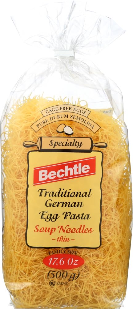 Bechtle Traditional German Cage-Free Egg Pasta Soup Noodles Thin - 17.6 oz (Pack of 2) | Authentic European Style Pasta for Soups, Salads & Quick Meals | Perfect for Home Cooking & Gourmet Recipes