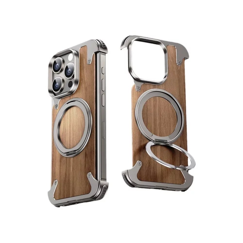 EdgeX Walnut Wood Magnetic MagSafe iPhone Case - Premium Protective Cover for iPhone 12/13/14 Pro Max - Perfect for Work, Travel & Everyday Use