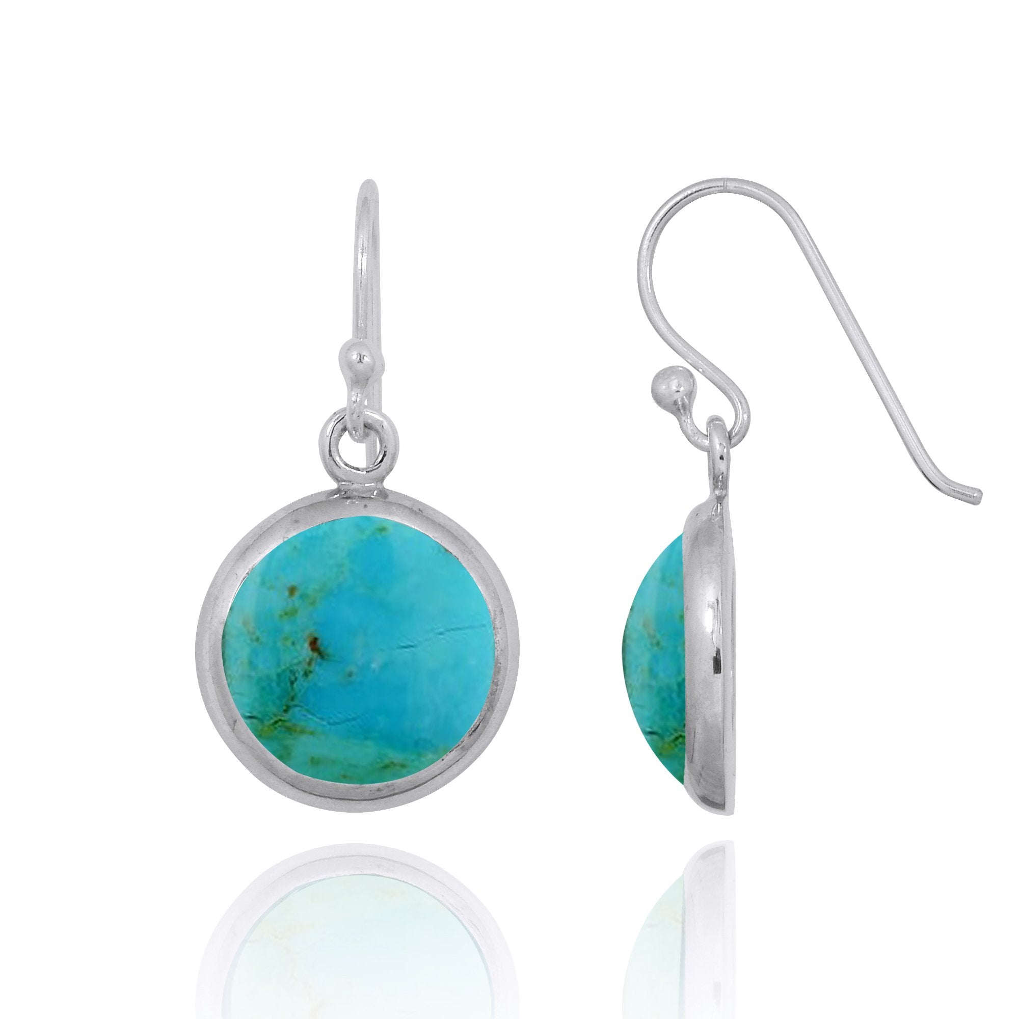 Handmade Compressed Turquoise Oxidized Silver Drop Earrings for Women | Boho Chic Jewelry | Perfect for Weddings, Parties & Everyday Wear