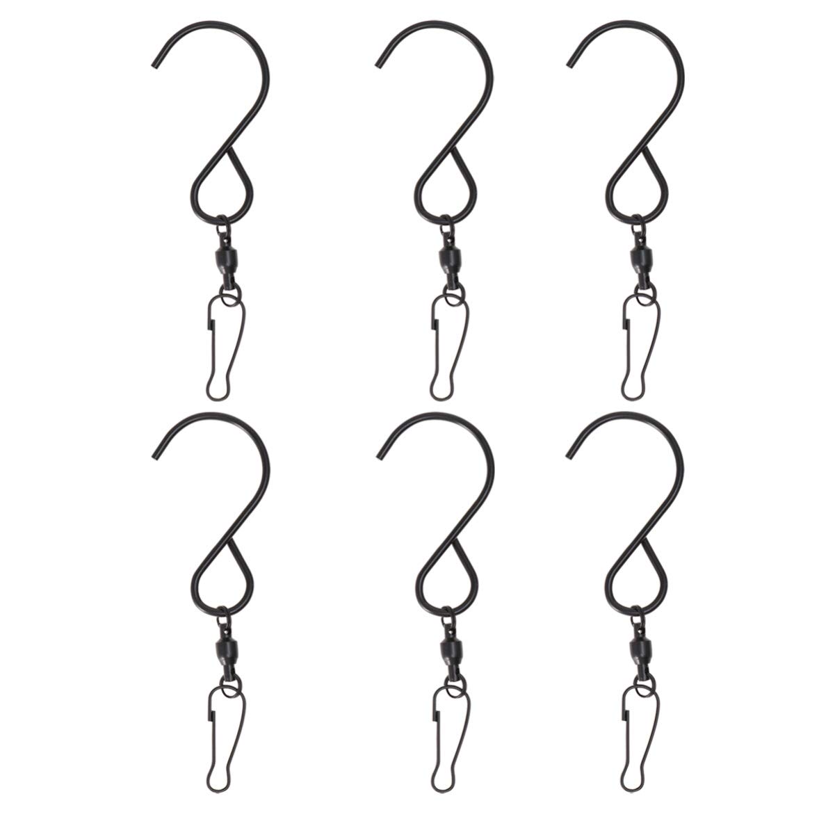 360° Swivel Display Hooks - 6 Pack Rotating Hooks for Wind Chimes, Flower Baskets & Home Decor - Durable Wall Hangers for Indoor/Outdoor Use