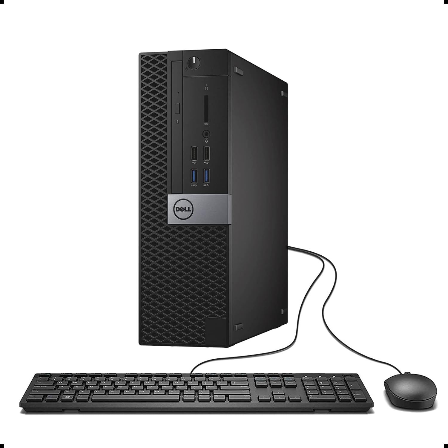Refurbished Dell OptiPlex 3050 SFF Desktop - Intel Core i3-7100 3.9GHz, 8GB DDR4 RAM, 180GB SSD, WiFi, Win 10 Pro | Home Office & Business Computer with 1-Year Warranty