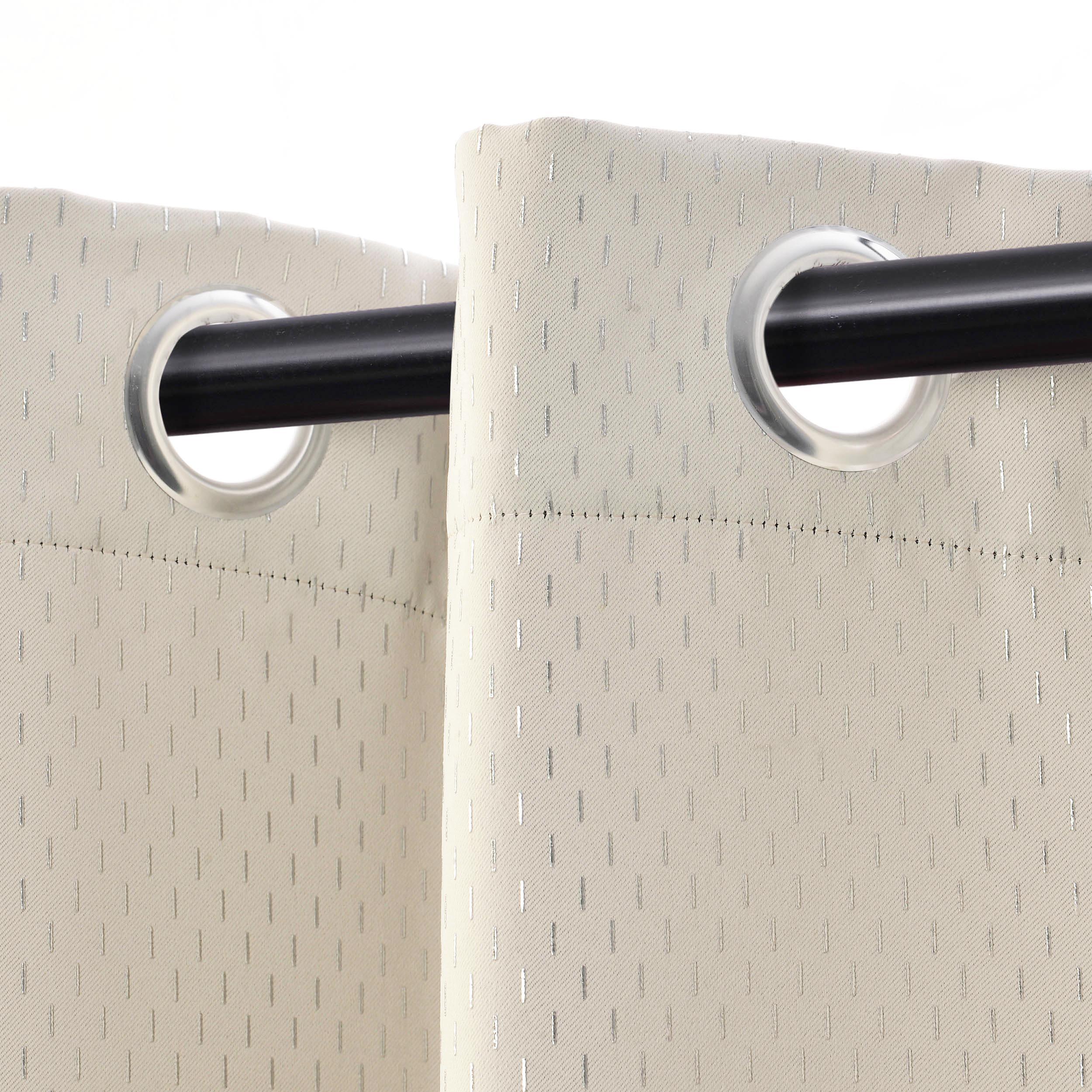 Blackout Solid Shimmer Grommet Curtain Panel Set of 2 Panels - 42 Inch Length - Light Blocking Window Treatment for Bedroom & Living Room