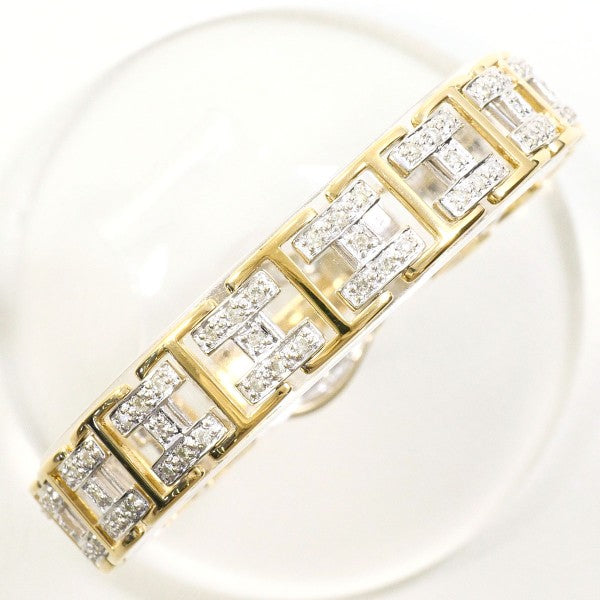 18K Yellow Gold & White Gold Diamond Bracelet for Women - Elegant Stackable Jewelry for Weddings, Anniversaries & Special Occasions