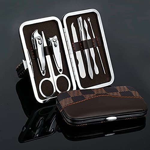 Premium Stainless Steel Manicure & Pedicure Set - Professional Nail Clippers, Scissors & Grooming Kit with Leather Case for Home, Salon & Travel Use