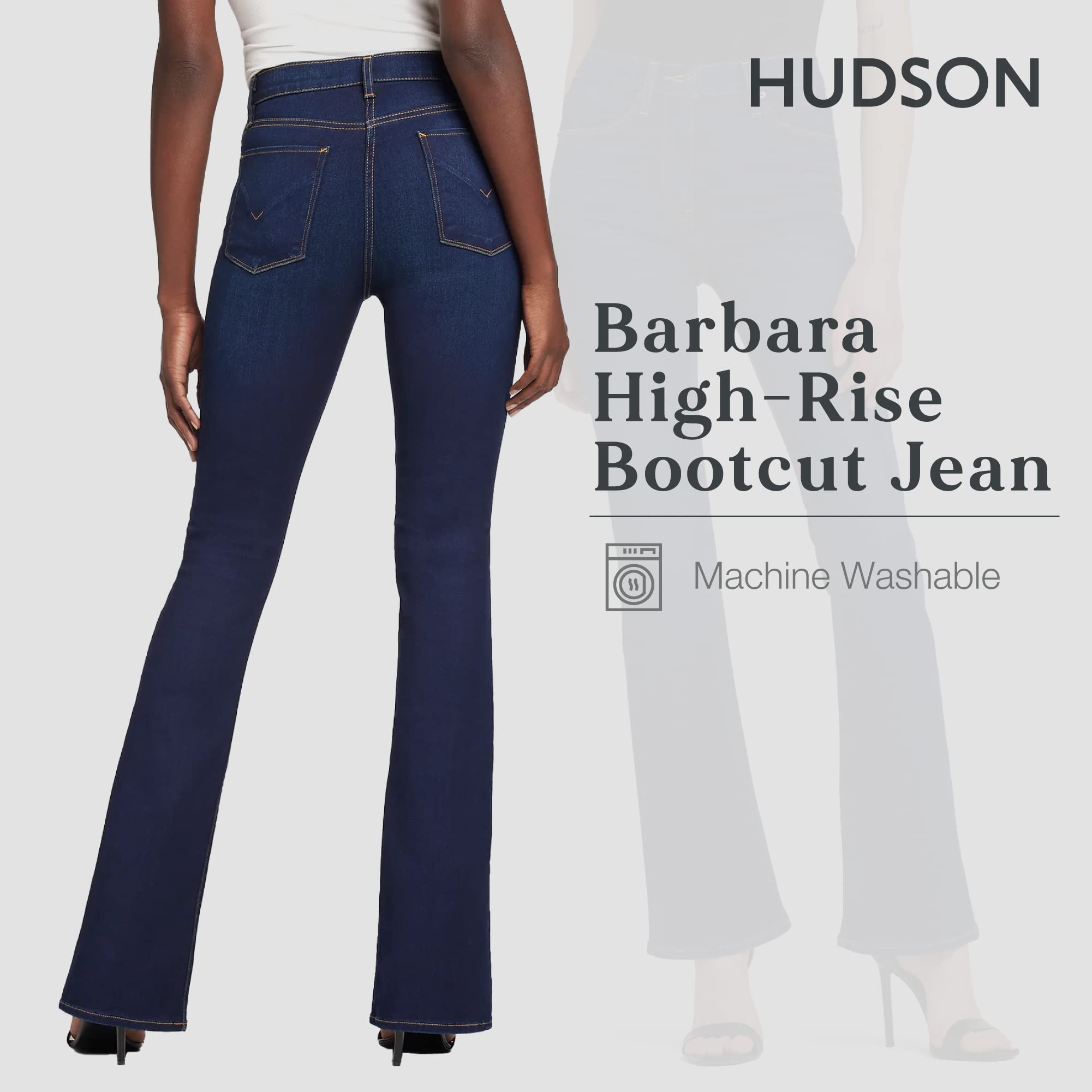 HUDSON Women's Barbara High Rise Bootcut Jeans - Stretch Denim Pants for Casual & Work Wear | Perfect for Office, Date Night & Everyday Outfits