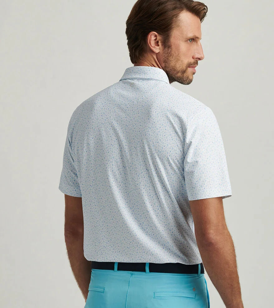 Peter Millar Men's Whiskey Performance Mesh Polo Shirt - Breathable Quick-Dry Golf & Casual Wear - White