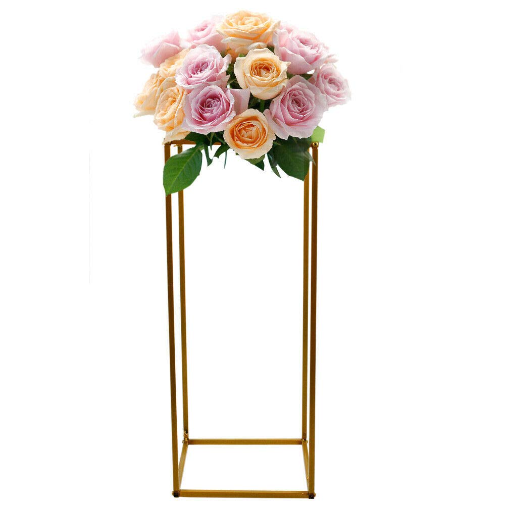 Modern Geometric Metal Flower Floor Vase Stand - 60cm Tall Wedding Centerpiece for Ceremony Aisle Decor, Reception Table Decorations, and Floral Backdrop Props (Set of 10)