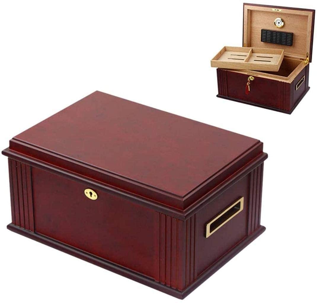 Premium Cigar Humidor Case with Hygrometer & Humidifier - Desktop Cigar Storage Box for Aging & Display - Perfect for Home, Office, or Gift Giving