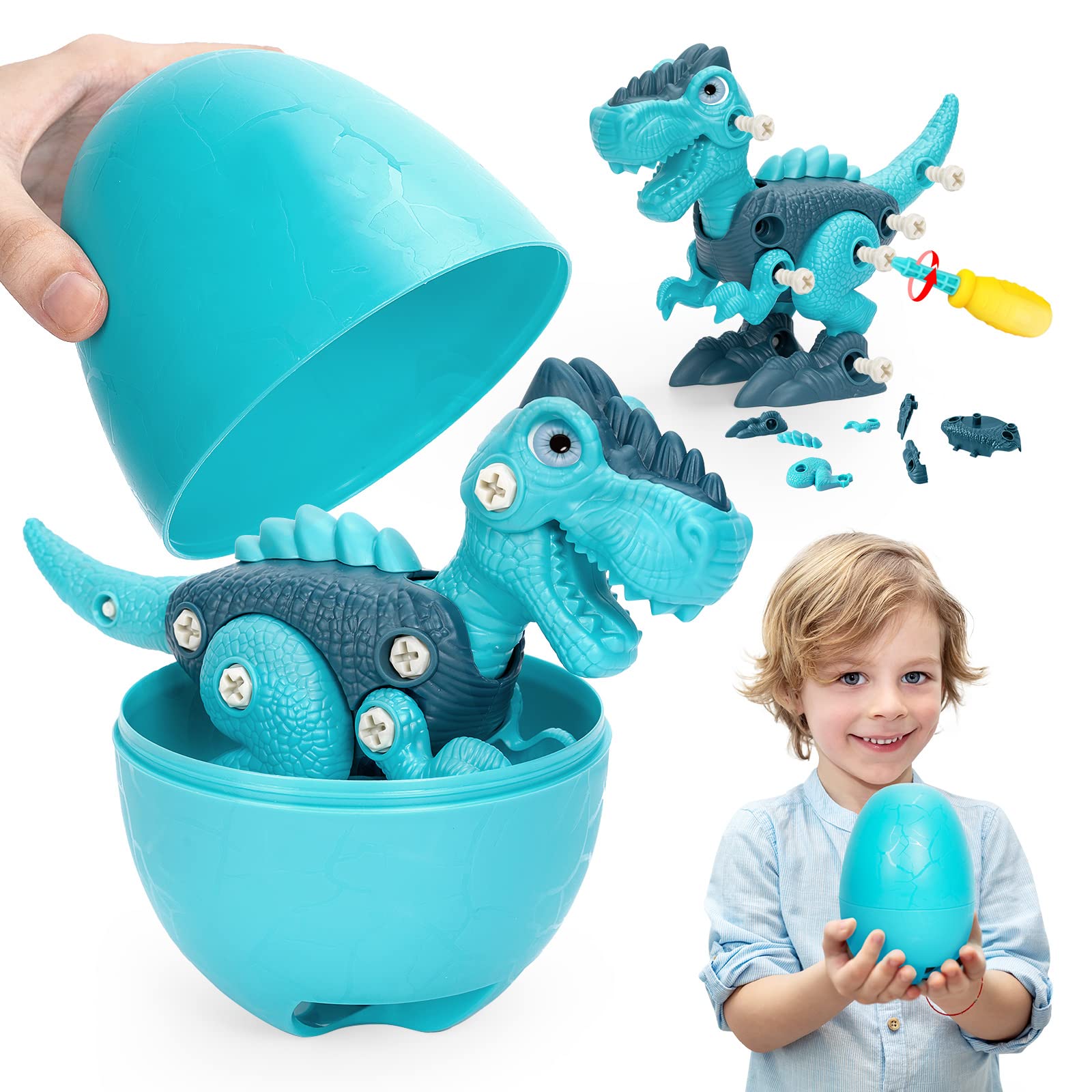 STEM Take Apart Dinosaur Toys for Kids Ages 3-7 - Educational Building Toy with Dinosaur Eggs - Perfect Birthday Gift for Boys & Girls - Great for Pretend Play, STEM Learning & Classroom Activities
