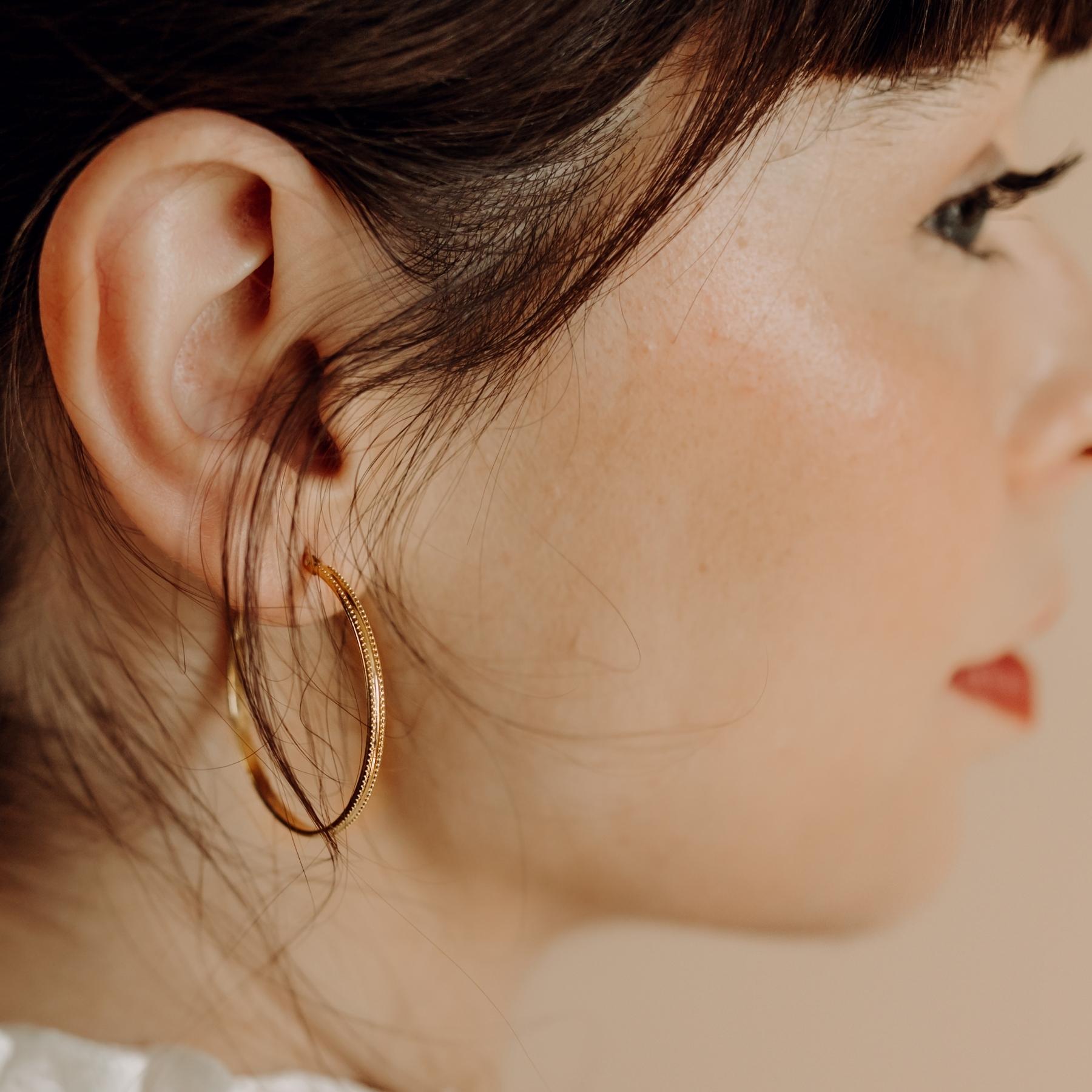 Golden Creole Earrings - Elegant Dangle Hoop Earrings for Women, Perfect for Parties, Weddings & Everyday Wear