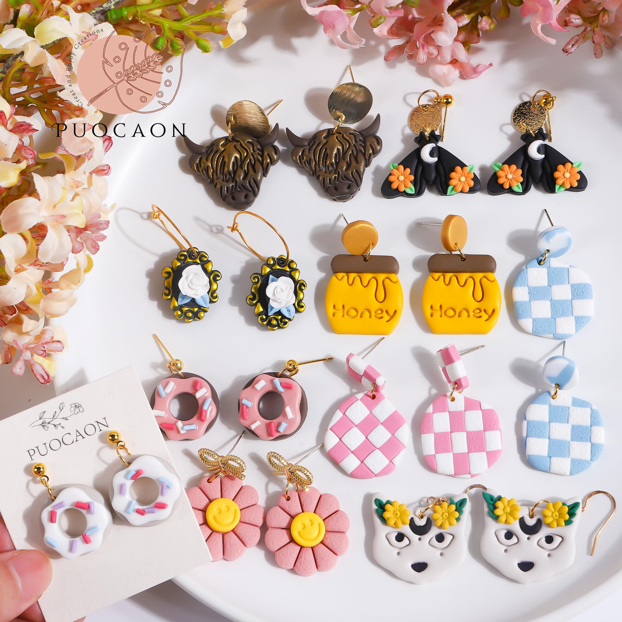 6-Piece Donut Polymer Clay Cutters Set for DIY Jewelry Making - Cute Dessert-Shaped Cutters for Polymer Clay Earrings, Embossing & Food Decorations - Perfect for Handmade Gifts, Craft Projects & Clay Art Creations