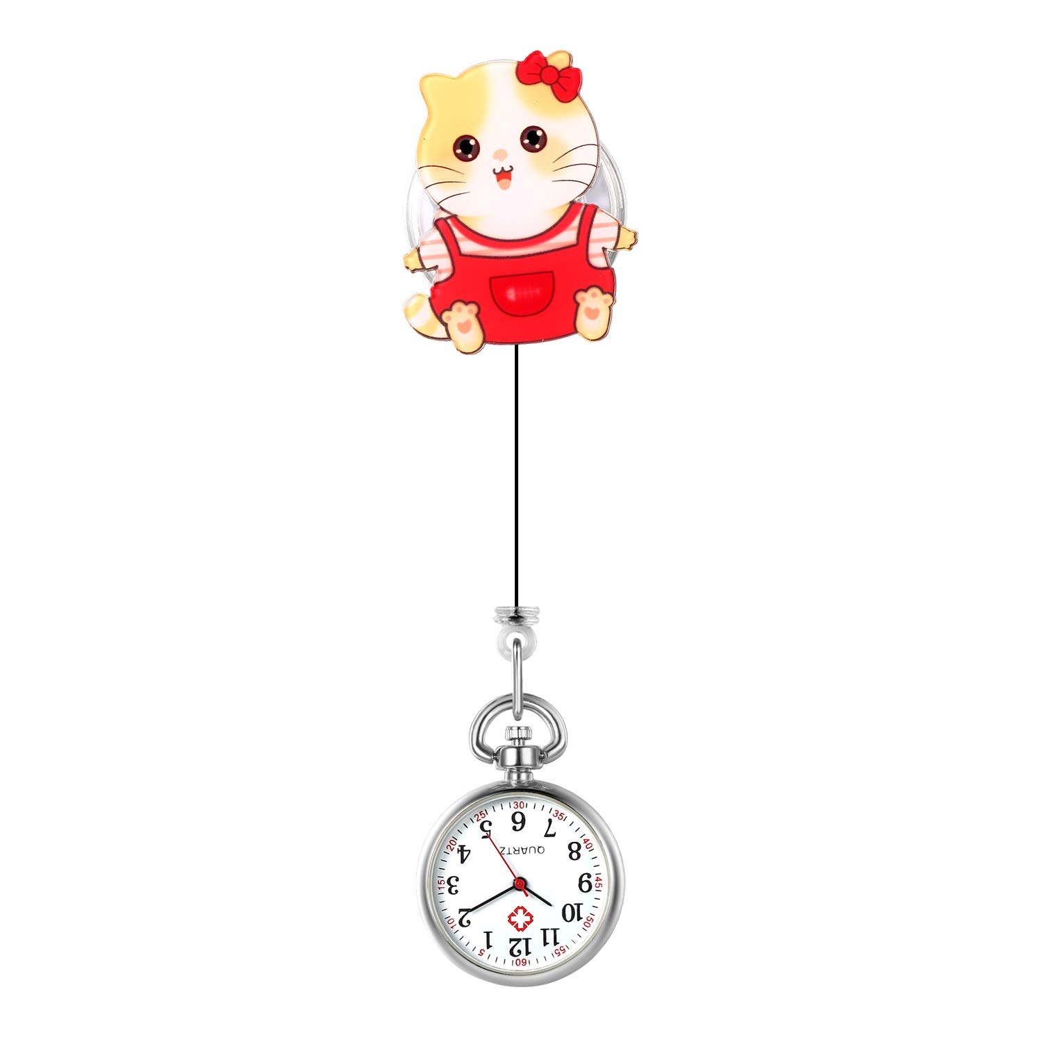 Avaner Retractable Nurse Watch with Animal Pattern - Clip-On Hanging Fob Watch for Nurses & Doctors - Perfect for Medical Professionals & Healthcare Workers (Ideal for Hospital Shifts, Clinical Work & Nursing School)