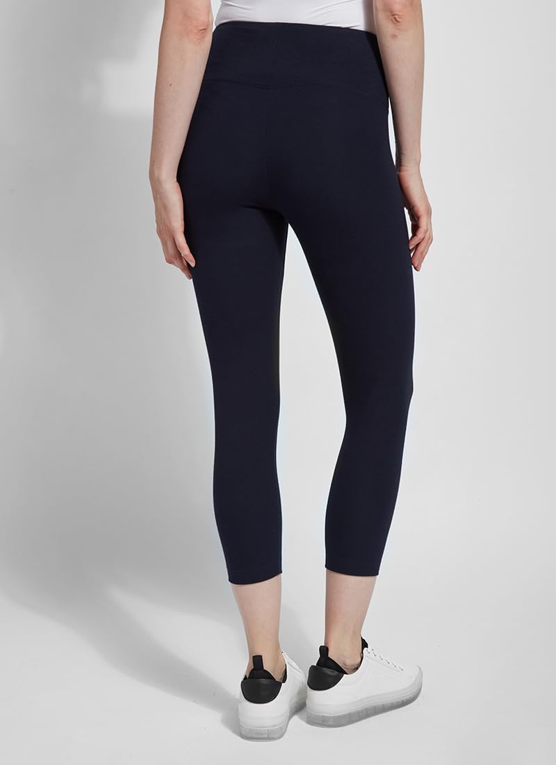 Lyssé Women's Cotton Cropped Leggings - Soft Breathable Cotton Spandex Yoga Pants for Workout, Running & Lounge Wear