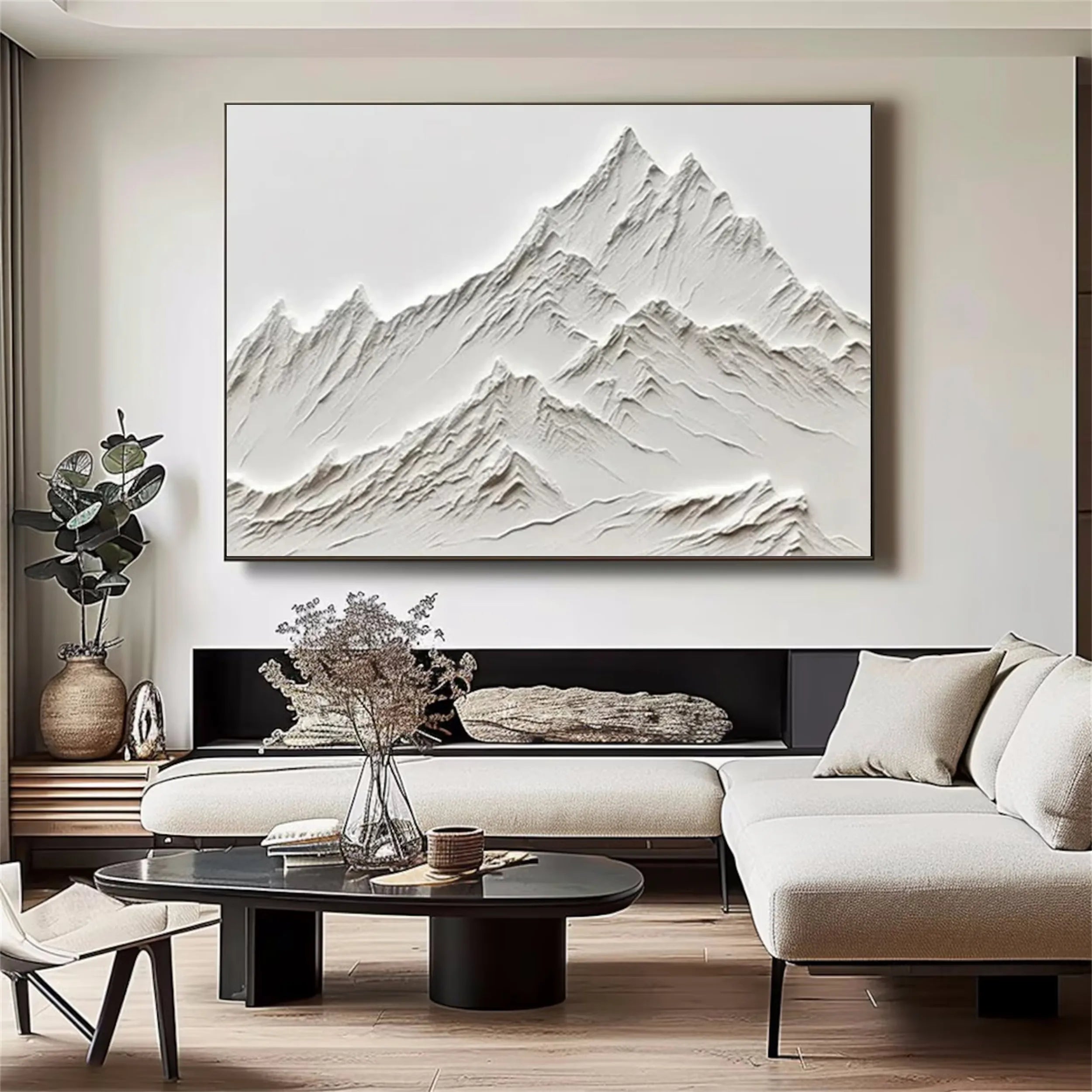 Minimalist Textured Plaster Art Painting - Modern Abstract Wall Decor for Living Room, Bedroom & Office | #MM259